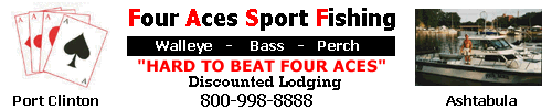 Four Aces Fishing Charters Lake Erie Ashtabula 1-800-998-8888
